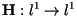 $\textbf{H}:l^1\to l^1$